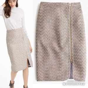 J.CREW Zip-front pencil skirt in sparkle tweed